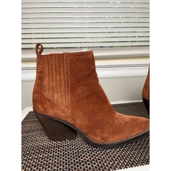 Zodiac Women's Robyn Pointed Toe Booties Size 7.5M Leather Ankle Boots Cognac - Picture 6 of 14